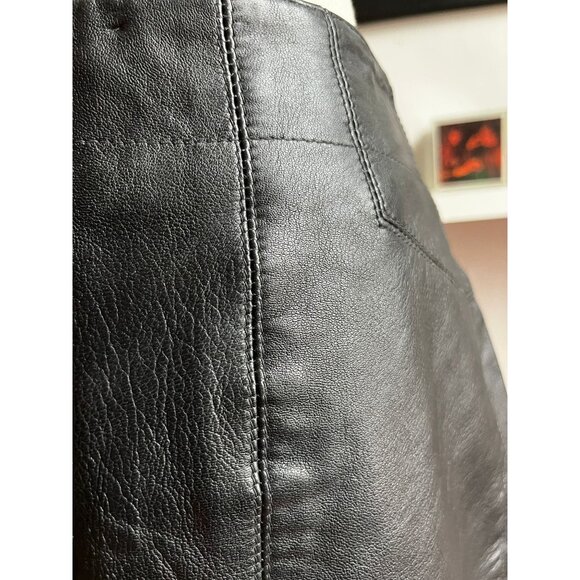 Vintage 80s Margaret Godfrey Leather Skirt | High-Waist Pencil Fit - Picture 6 of 7